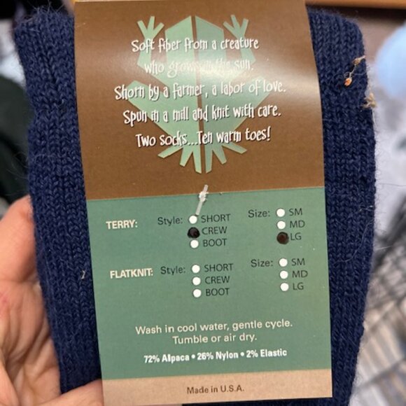 COPY - Alpaca Crew Socks Deep Blue - Picture 3 of 3